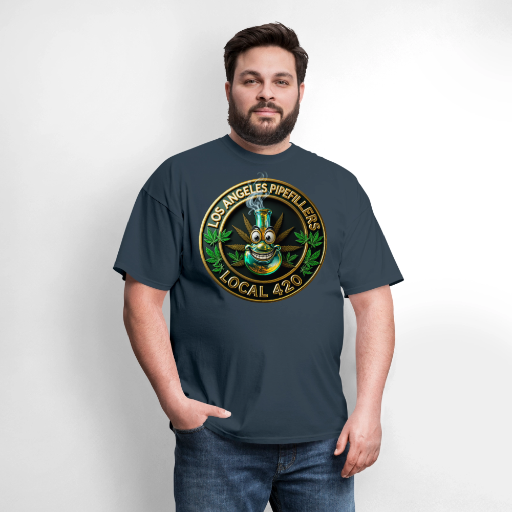 LOS ANGLES PIPEFILLERS LOCAL 420 Men's T-Shirt -  blue dusk