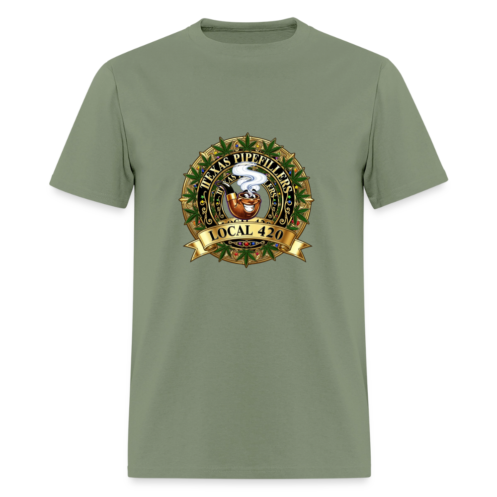 TEXAS PIPEFILLERS LOCAL 420 Men's T-Shirt - military green