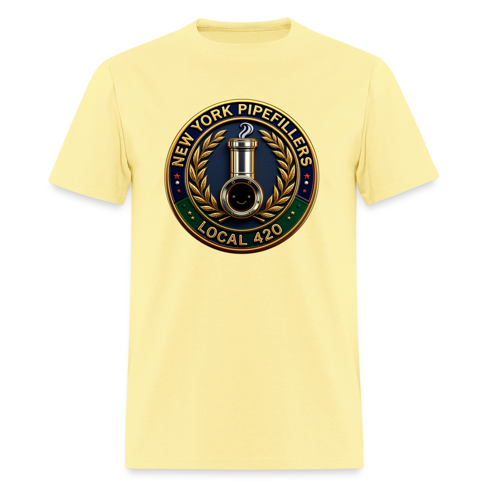 NEW YORK PIPEFILLERS LOCAL 420 Men's T-Shirt - cornsilk