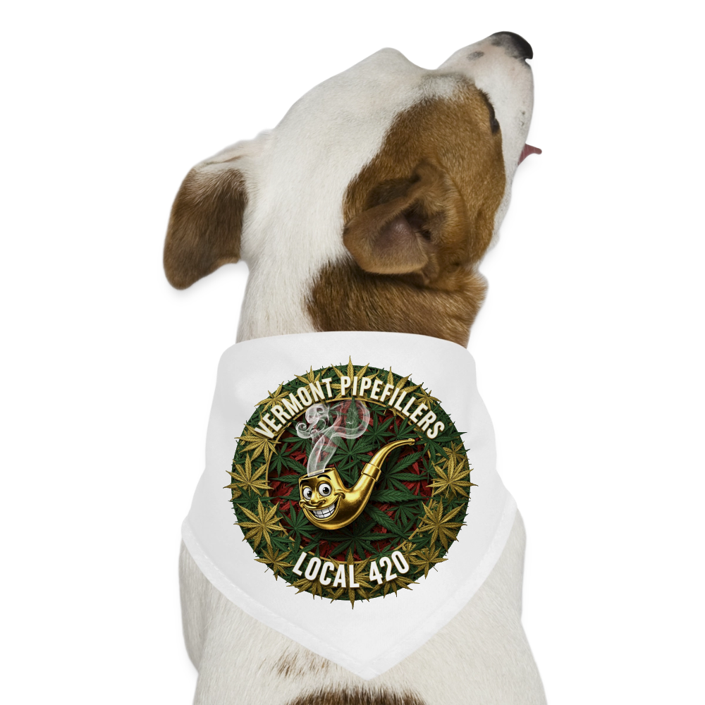 VERMONT PIPEFILLERS LOCAL 420 Dog Bandana - white