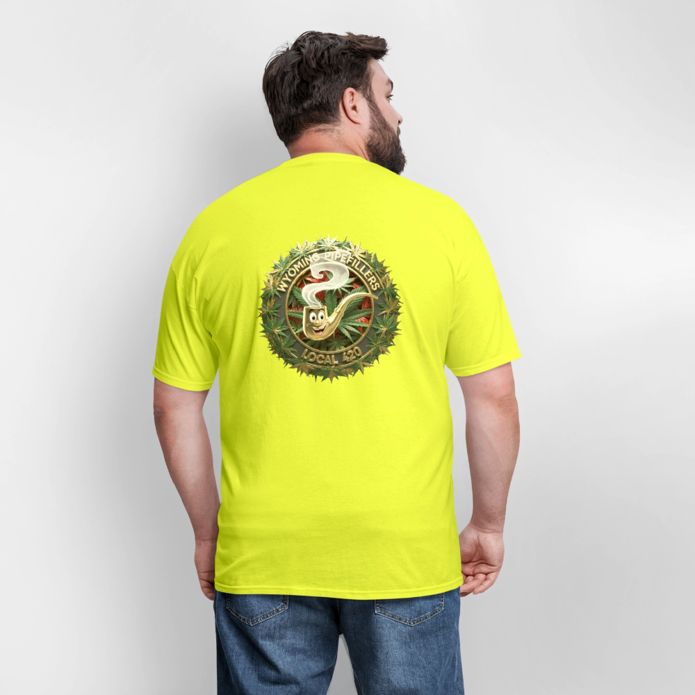 WYOMING PIPEFILLERS LOCAL 420 F/B DESIGN Men's Hoodie - safety green