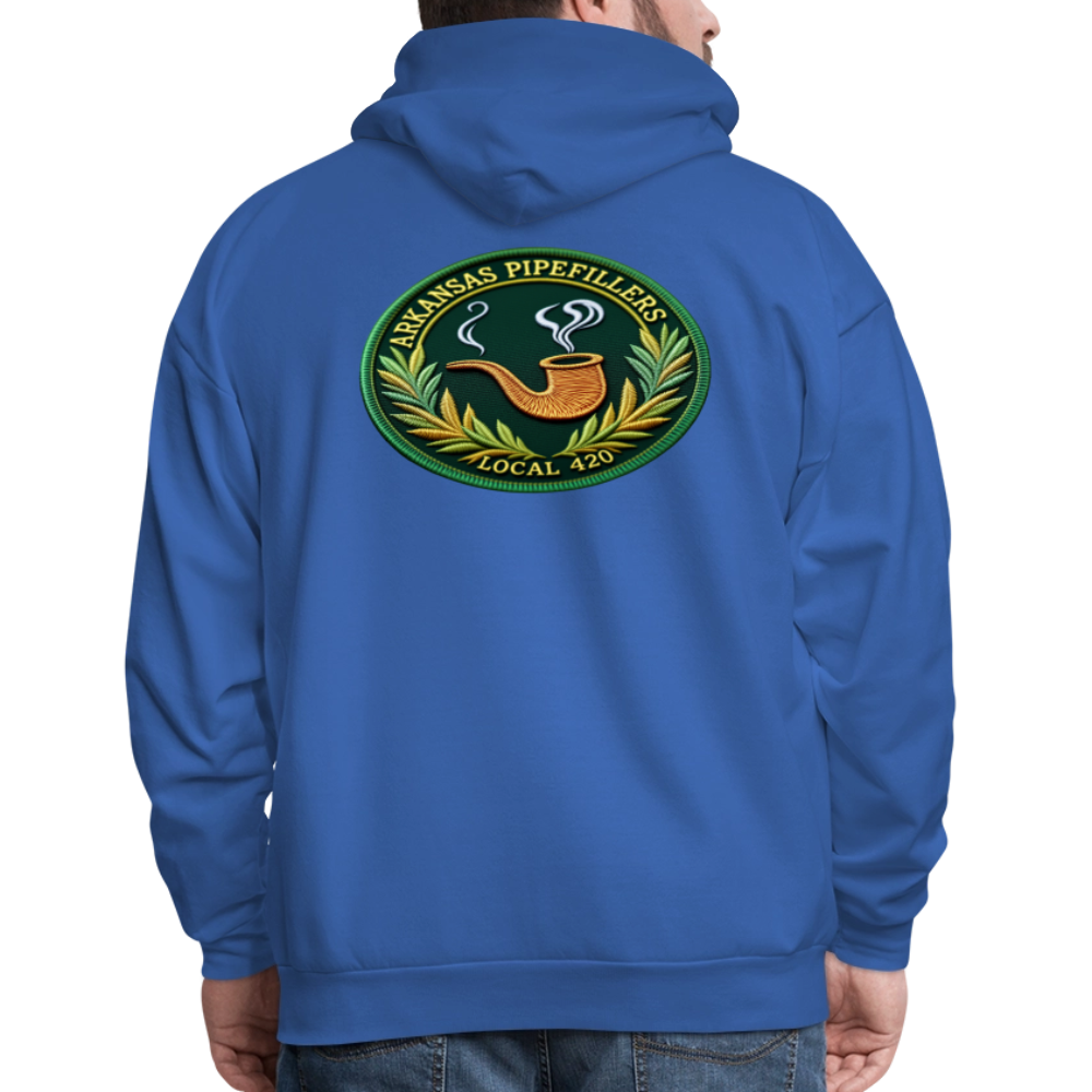 ARKANSAS PIPEFILLERS LOCAL 420 F/B EMBLEMS  Men's Hoodie - royal blue