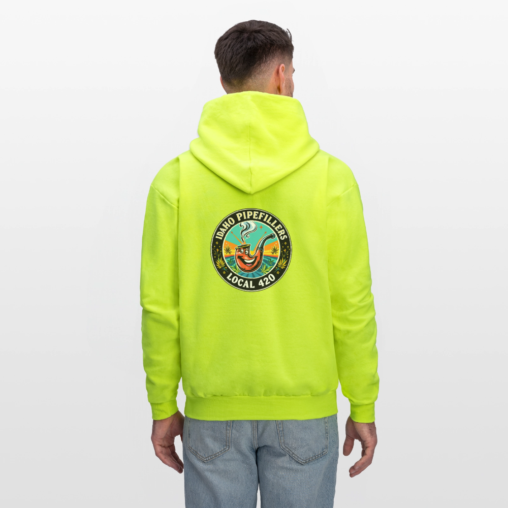 IDAHO PIPEFILLERS LOCAL 420 F/B DESIGN Men's Hoodie - safety green