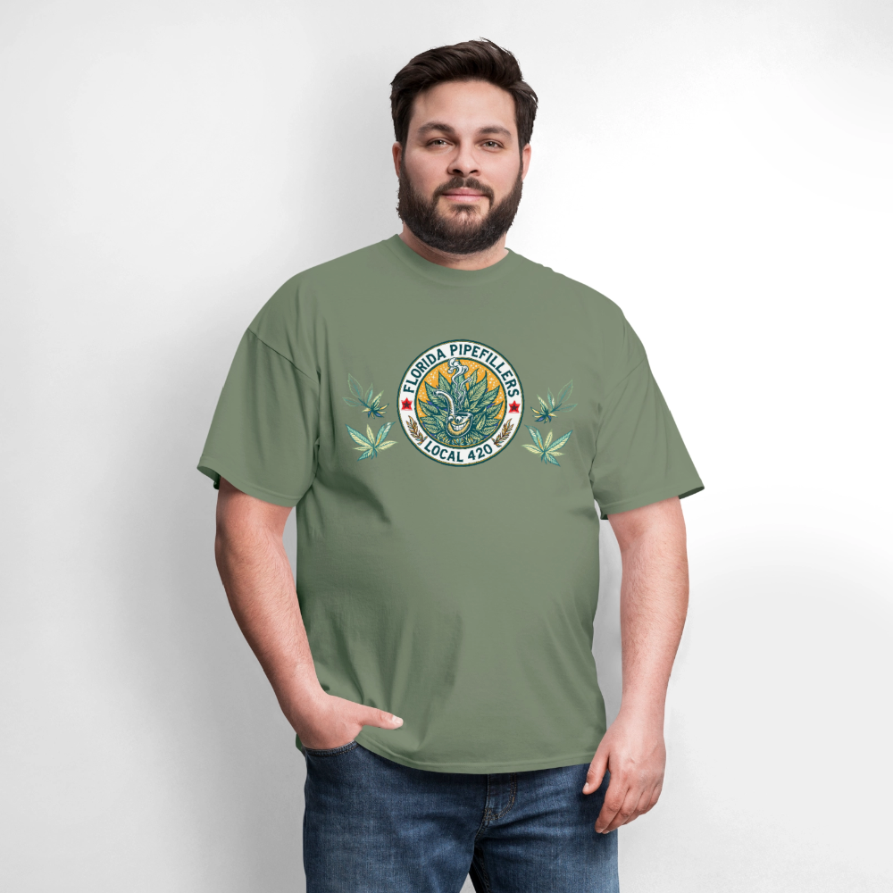 FLORIDA PIPEFILLERS LOCAL 420 Men's T-Shirt - military green