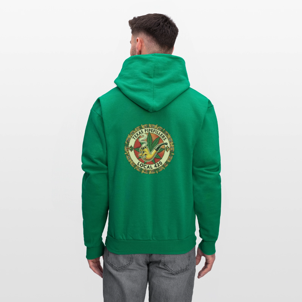 TEXAS PIPEFILLERS LOCAL 420 F/B DESIGN Men's Hoodie - kelly green