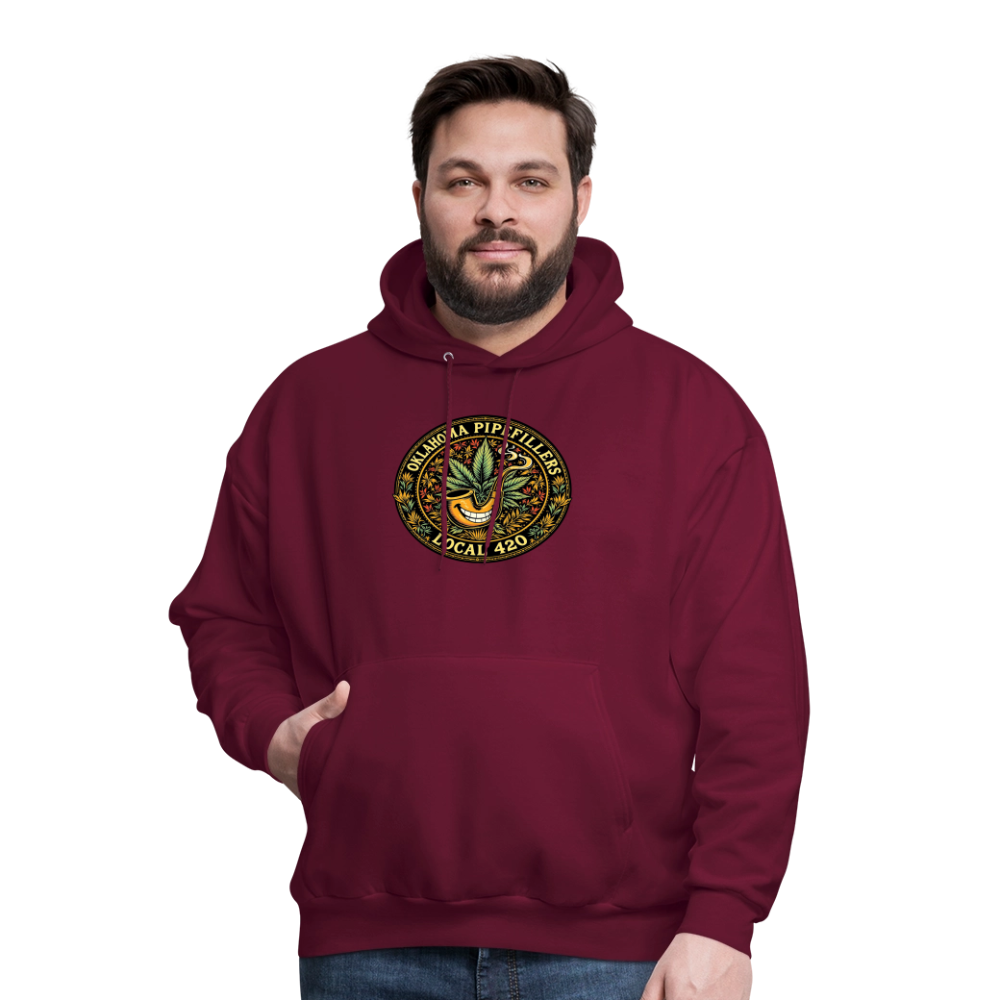 OKLAHOMA PIPEFILLERS LOCAL 420  F/B DESIGNS Men's Hoodie - burgundy