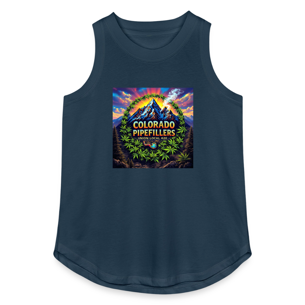 COLARADO PIPEFILLERS LOCAL 420 Women's Relaxed Tank Top - denim