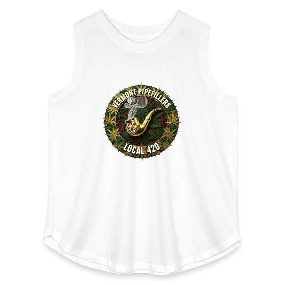 VERMONT PIPEFILLERS LOCAL 420  F/B DESIGN Women's Curvy Relaxed Tank Top - white