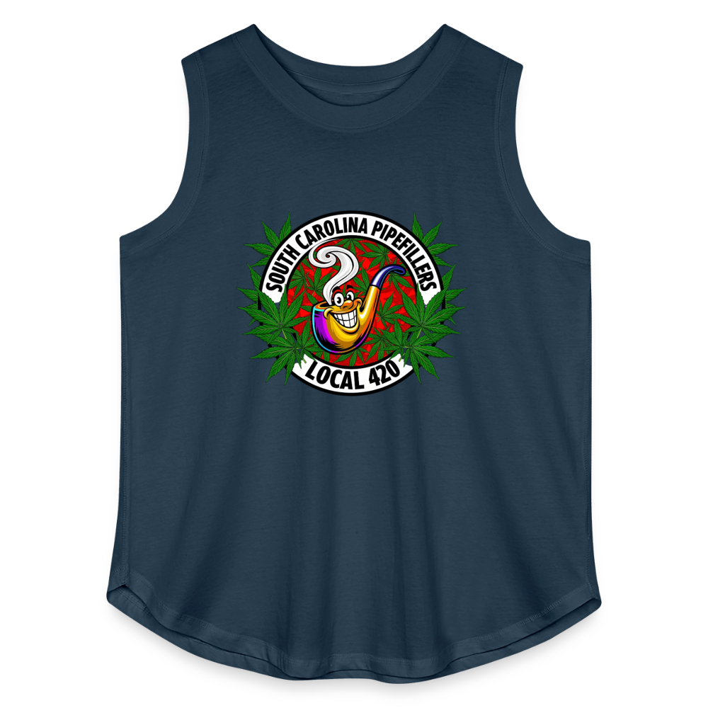 SOUTH CAROLINA PIPEFILLERS LOCAL 420 Women's Curvy Relaxed Tank Top - denim