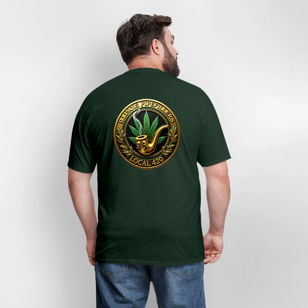 ILLINOIS PIPEFILLERS LOCAL 420 F/B DESIGN Men's T-Shirt - forest green