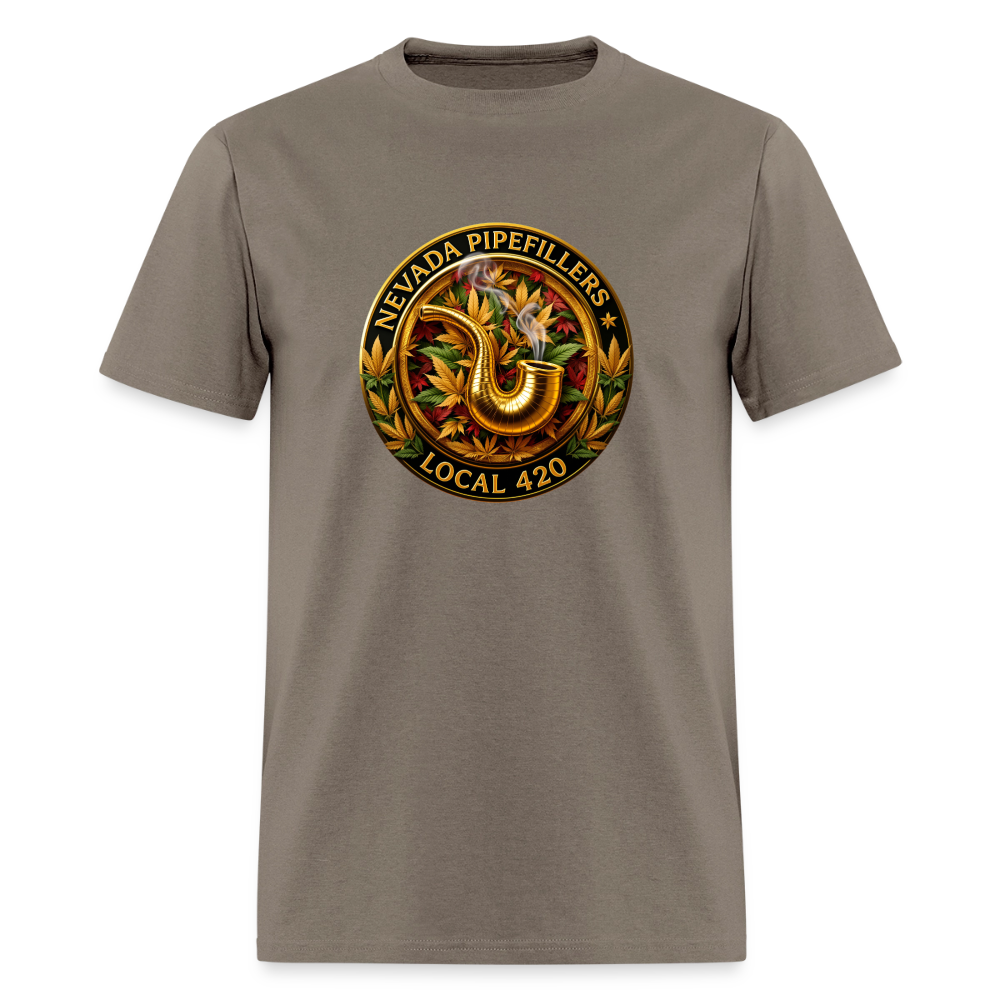 NEVADA PIPEFILLERS LOCAL 420 F/B DESIGN Men's T-Shirt - safari