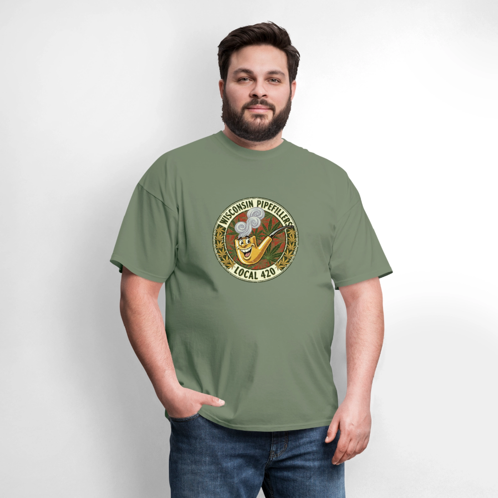 WISCONSIN PIPEFILLERS LOCL 420 F/B DESIGN Men's T-Shirt - military green