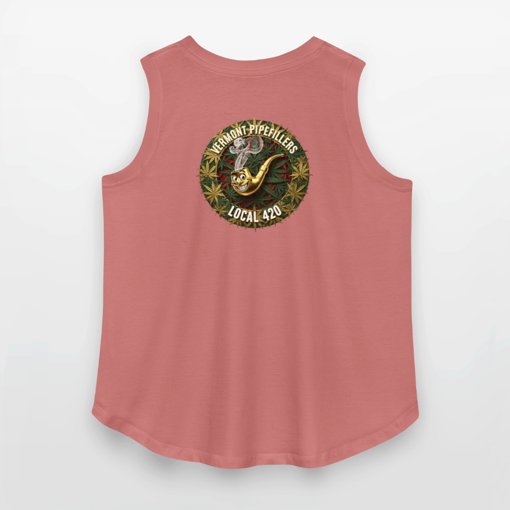 VERMONT PIPEFILLERS LOCAL 420  F/B DESIGN Women's Curvy Relaxed Tank Top - mauve