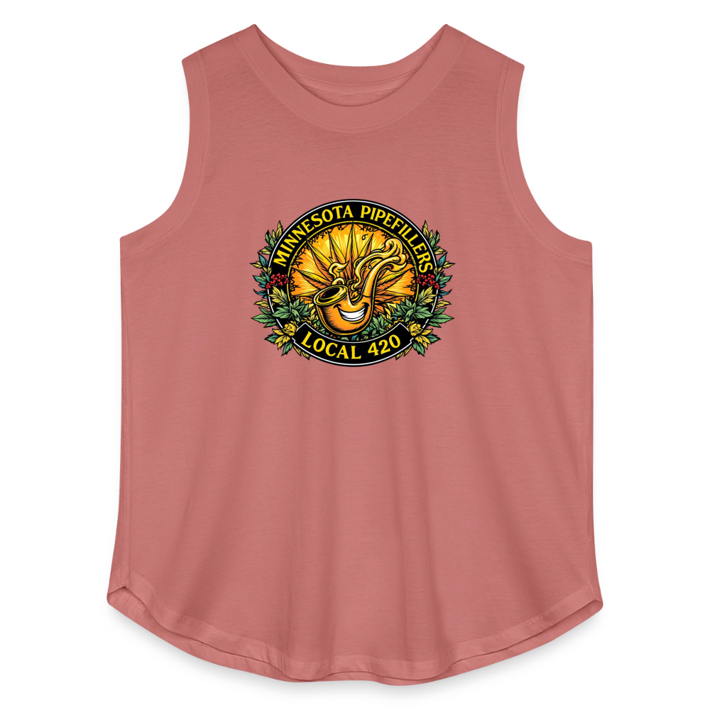 MICHIGAN PIPEFILLERS LOCAL 420 F/B DESIGN Women's Curvy Relaxed Tank Top - mauve