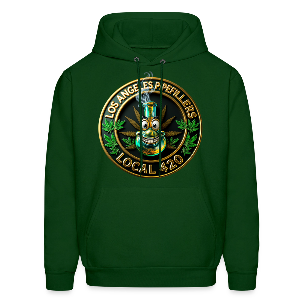 LOS ANGLES PIPEFILLERS LOCAL 420 Men's Hoodie - forest green