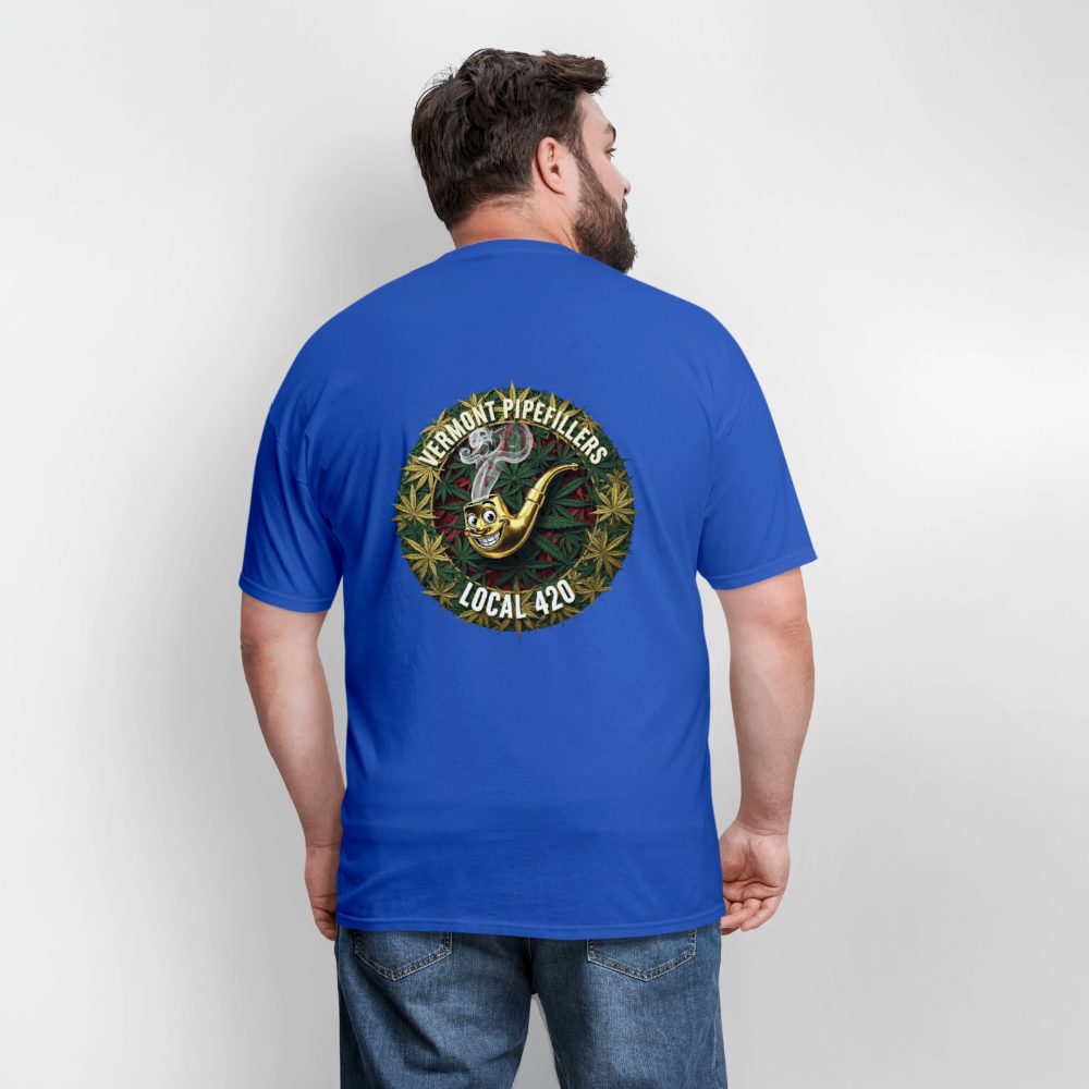VERMONT PIPEFILLERS LOCAL 420  F/B DESIGN Men's T-Shirt - royal blue