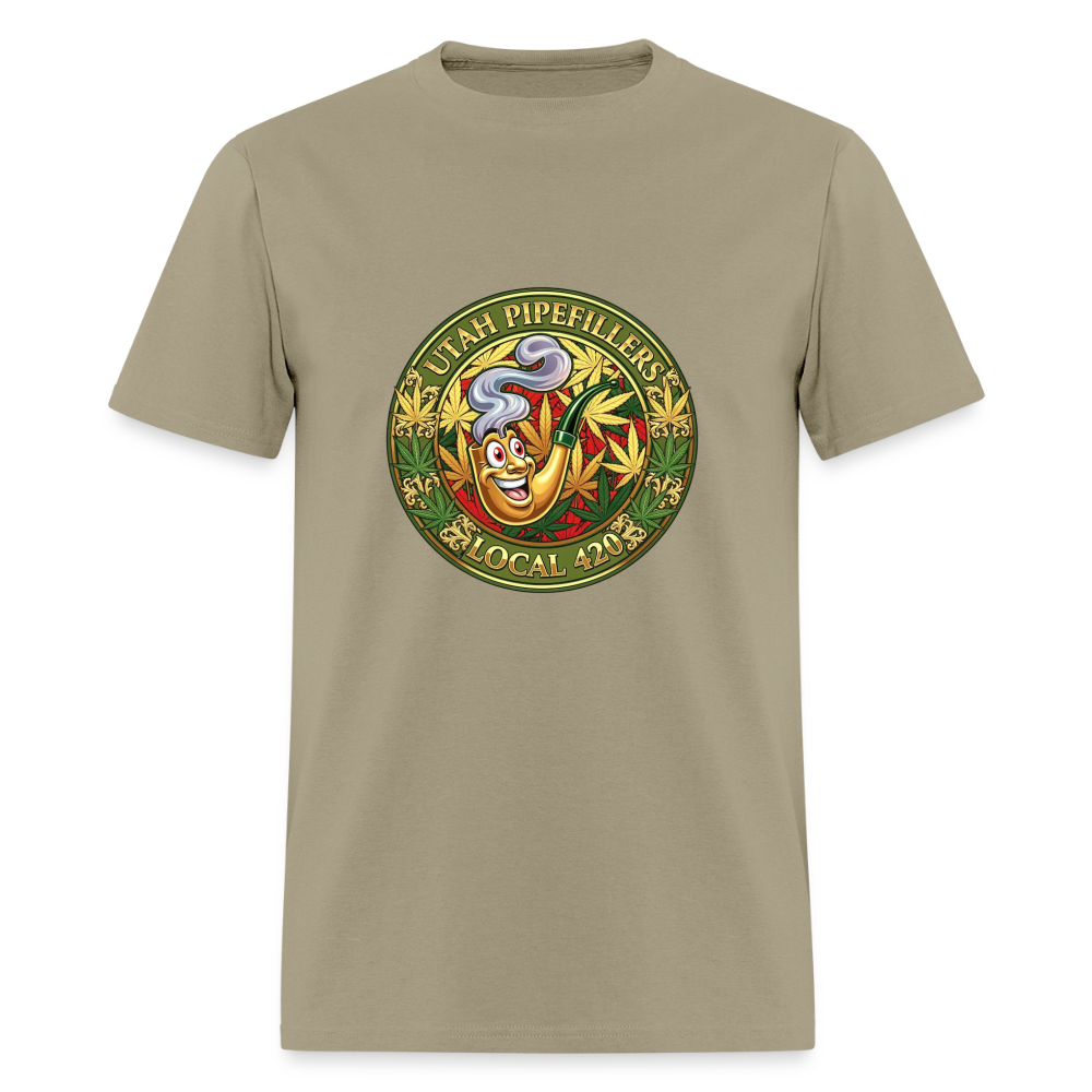 UTAH PIPEFILLERS LOCAL 420 F/B DESIGN Men's T-Shirt - khaki
