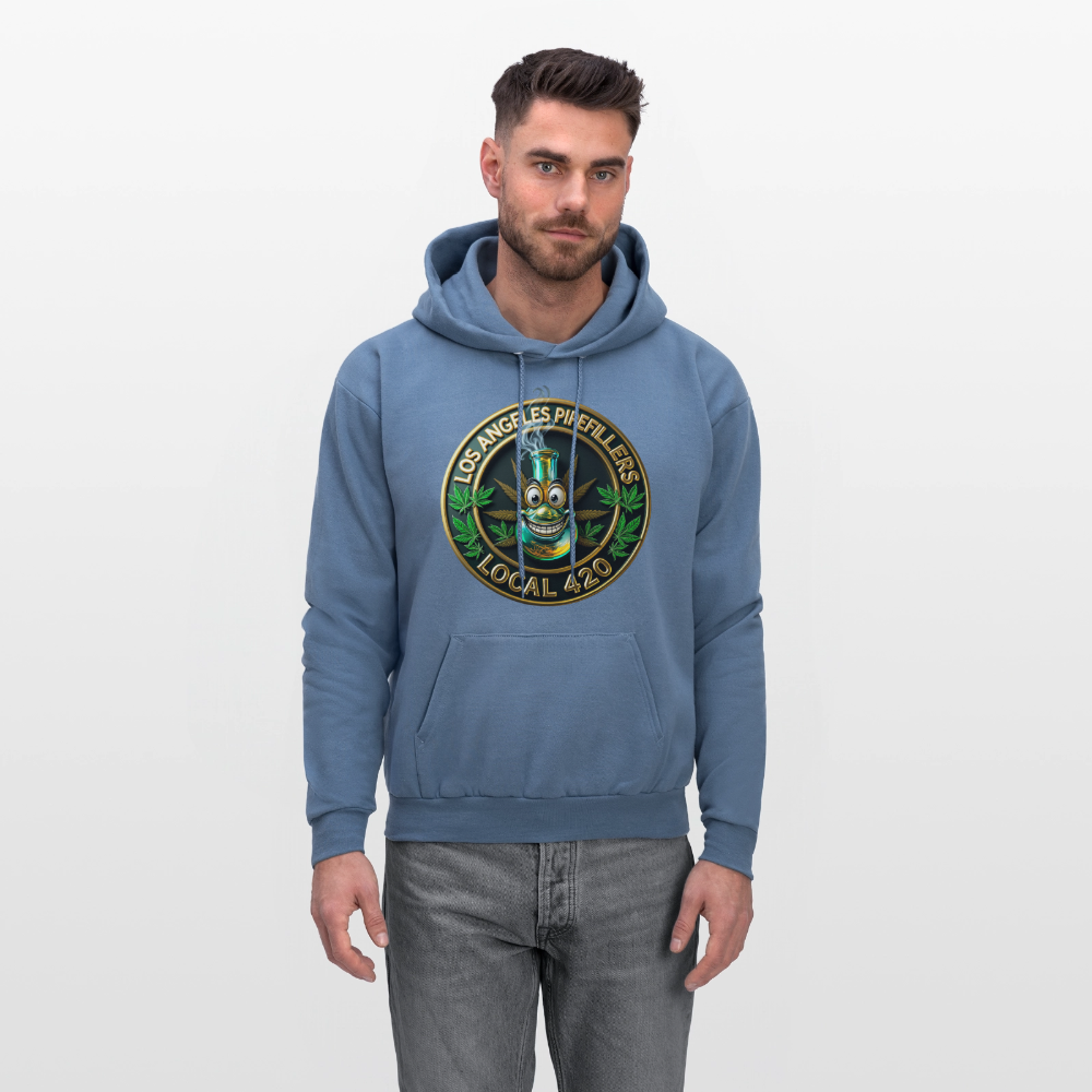 LOS ANGLES PIPEFILLERS LOCAL 420 2 EMBLEM Men's Hoodie - denim blue