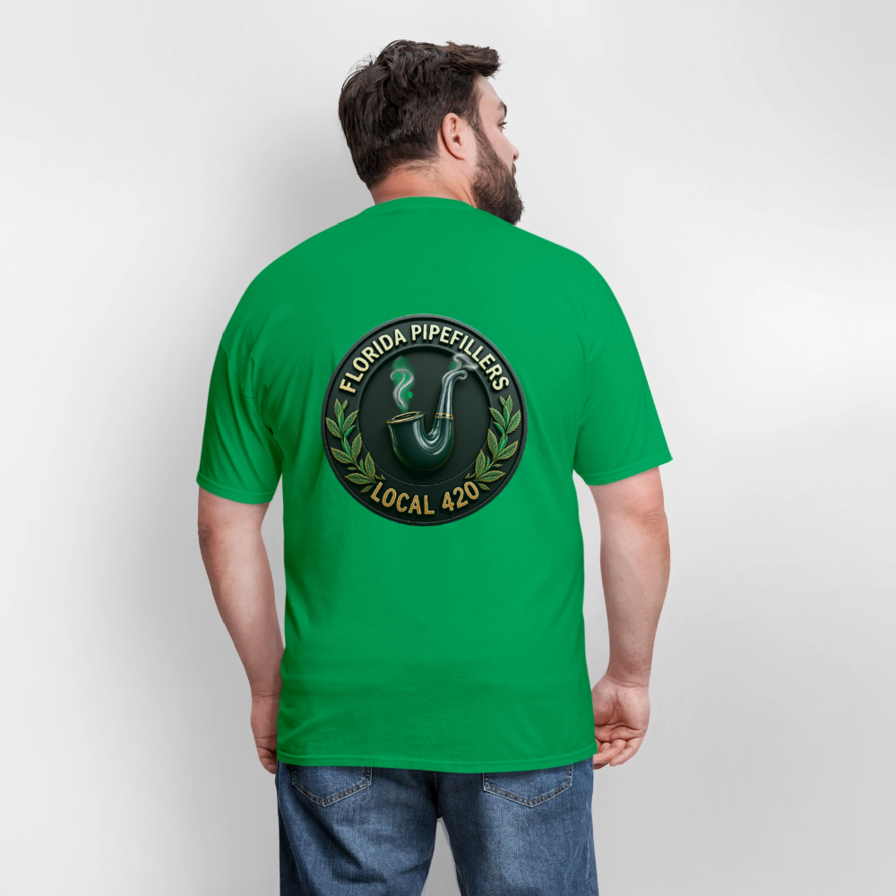 FLORIDA PIPEFILLERS LOCAL 420 F/B DESIGN Men's T-Shirt - bright green