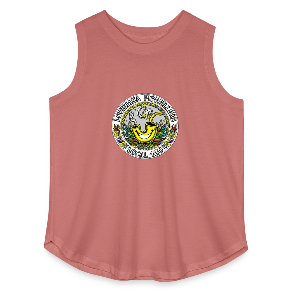 LOUISIANA PIPEFILLERS LOCAL 420 Women's Curvy Relaxed Tank Top - mauve