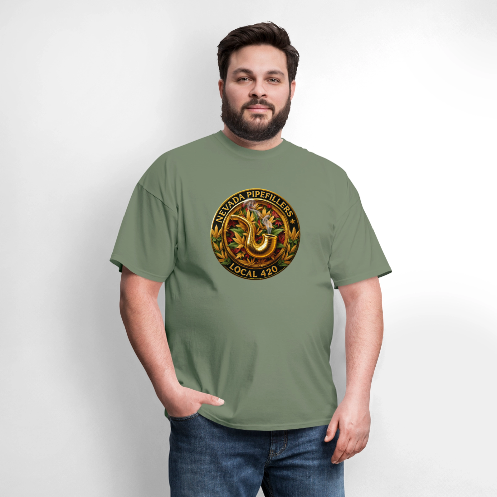 NEVADA PIPEFILLERS LOCAL 420 F/B DESIGN Men's T-Shirt - military green