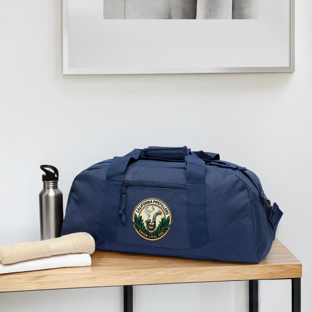 CALIFORNIA PIPEFILLERS UNION LOCAL 420 Recycled Duffel Bag - navy