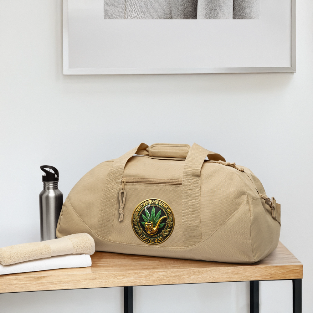IOWA PIPEFILLERS LOCAL 420 TWO DESIGNS  Duffel Bag - beige