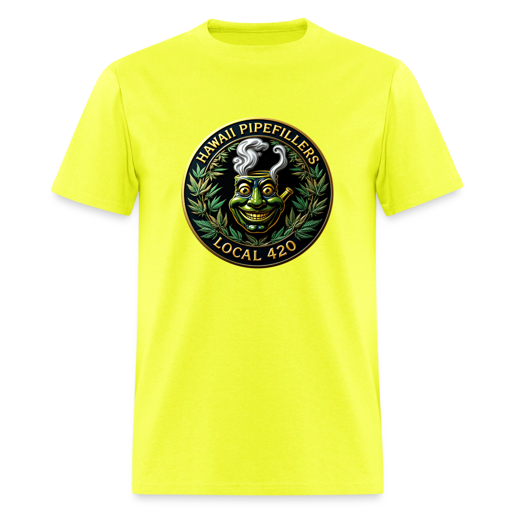 HAWAII PIPEFILLERS LOCAL 420 Men's T-Shirt - safety green