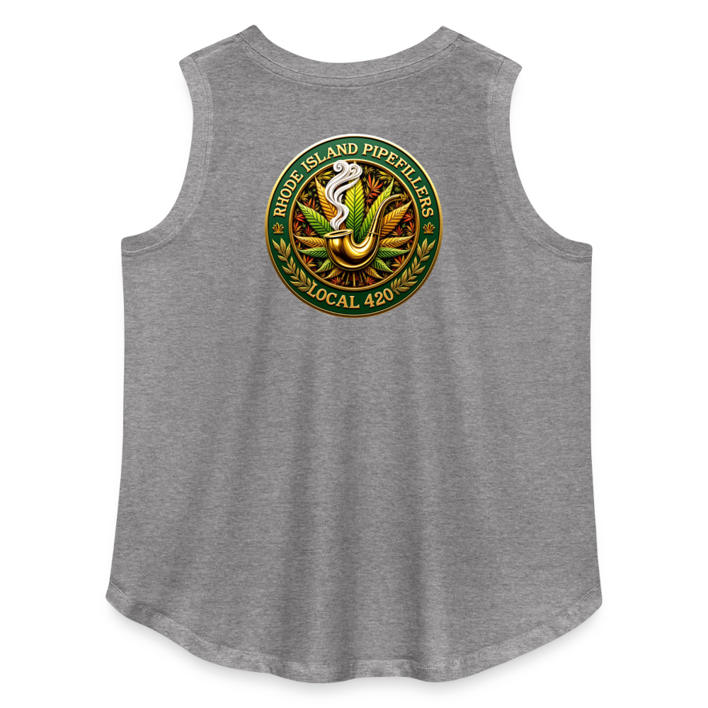 RHODE ISLAND PIPEFILLERS LOCAL 420 F/B DESIGNS Women's Curvy Relaxed Tank Top - granite heather 