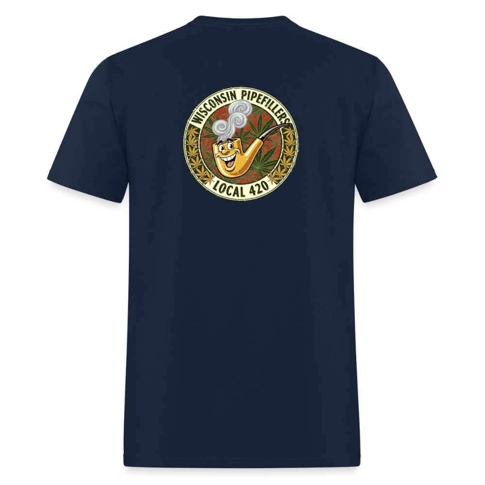 WISCONSIN PIPEFILLERS LOCL 420 F/B DESIGN Men's T-Shirt - navy