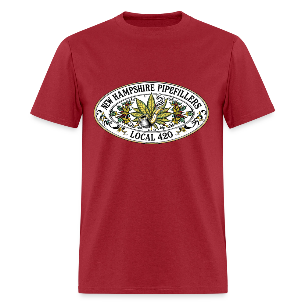 NEW HAMPSHIRE PIPEFILLERS LOCAL 420 2 EMBLEM Men's T-Shirt - true red