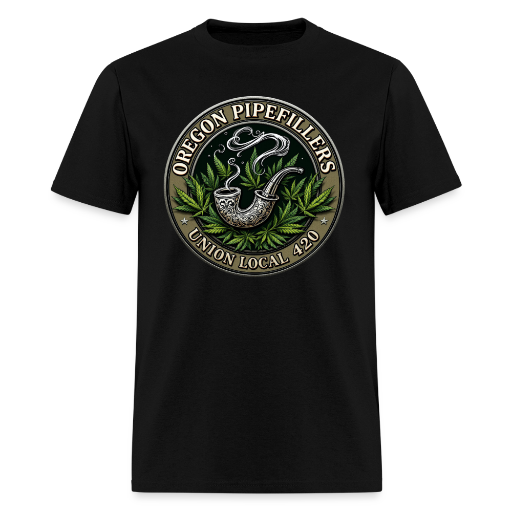 OREGON PIPEFILLERS LOCAL 420 2 EMBLEM Men's T-Shirt - black
