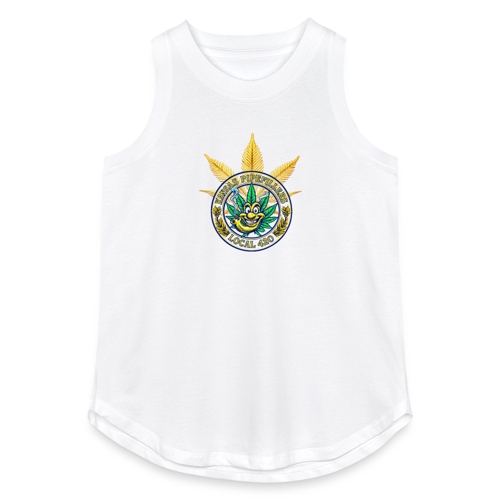 KANSAS PIPEFILLERS LOCAL 420 Women's Relaxed Tank Top - white