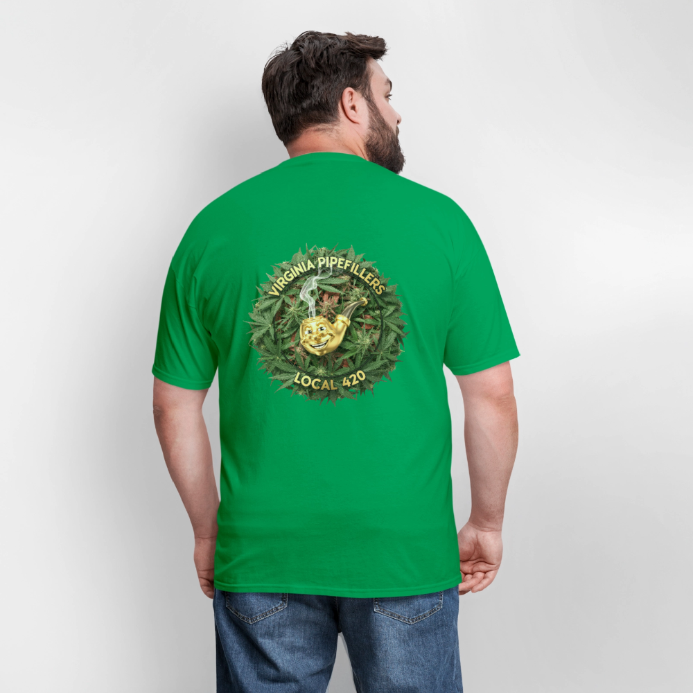 VIRGINIA PIPEFILLERS LOCAL 420 F/B DESIGN Men's T-Shirt - bright green