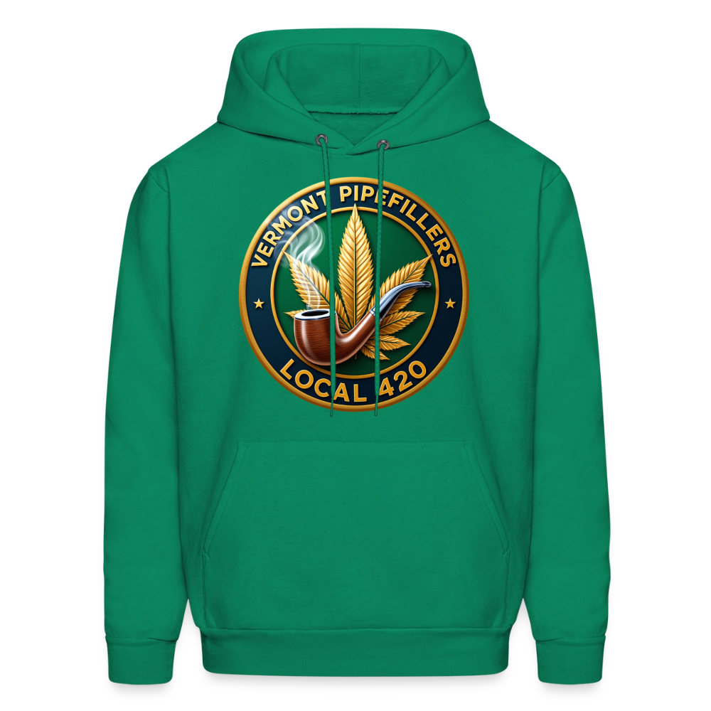 VERMONT PIPEFILLERS LOCAL 420 2 EMBLEM Men's Hoodie - kelly green