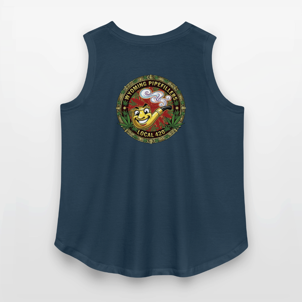 WYOMING PIPEFILLERS LOCAL 420 F/B DESIGN Women's Curvy Relaxed Tank Top - denim