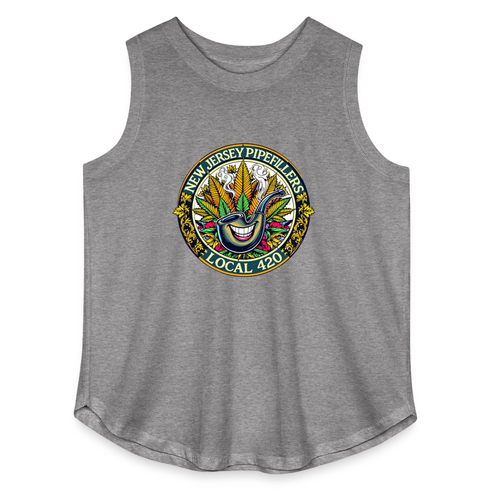 NEW JERSEY PIPEFILLERS LOCAL 420 Women's Curvy Relaxed Tank Top - granite heather 
