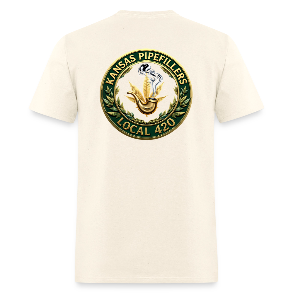KANSAS PIPEFILLERS LOCAL 420 F/B DESIGNS Men's T-Shirt - sweet cream heather
