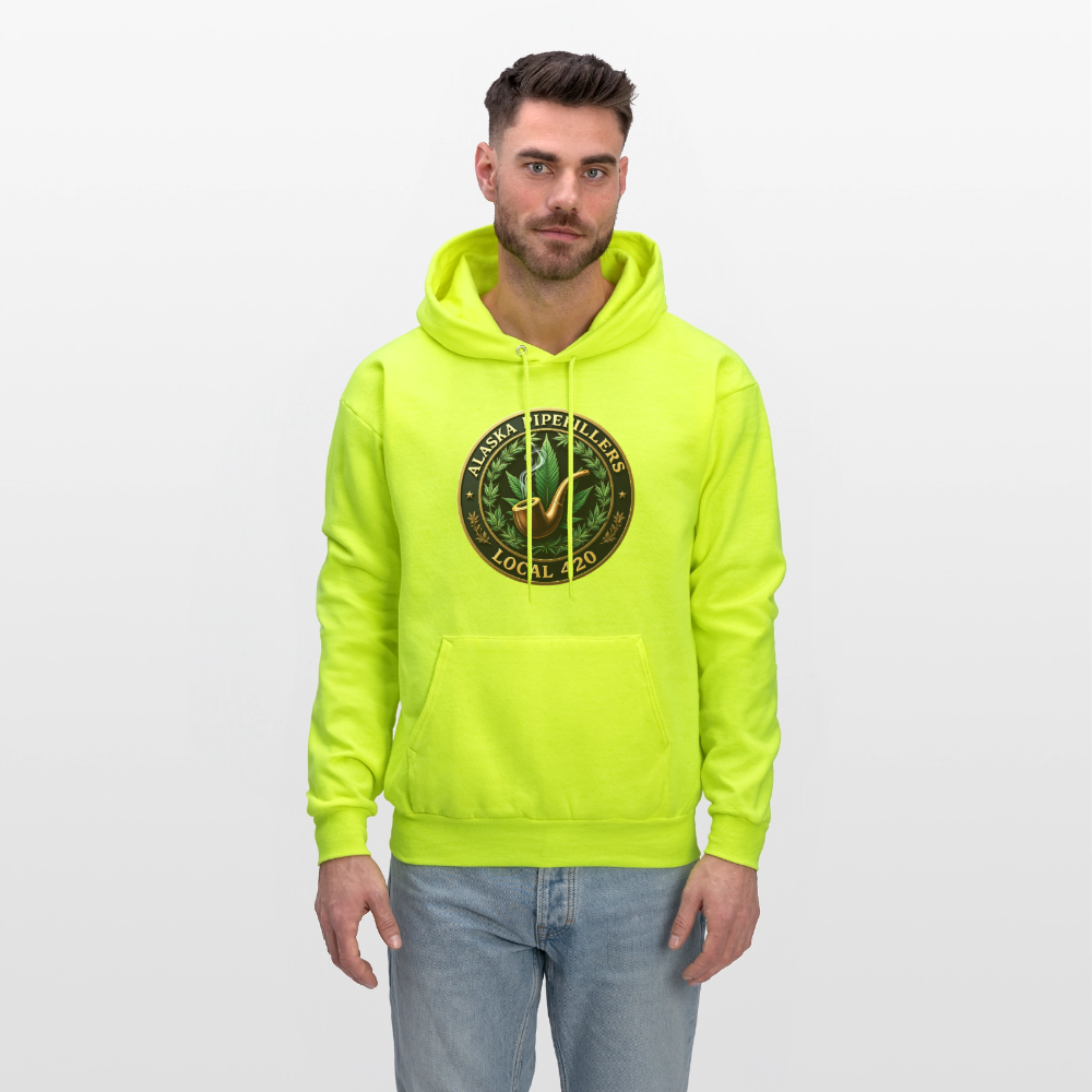 ALASKA PIPEFILLERS LOCAL 420 F/B DESIGN Men's Hoodie - safety green