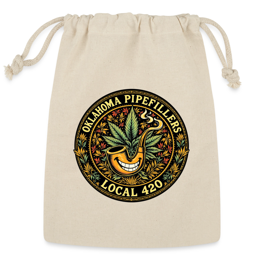 OKLAHOMA PIPEFILLERS LOCAL 420 Reusable Gift Bag - Natural