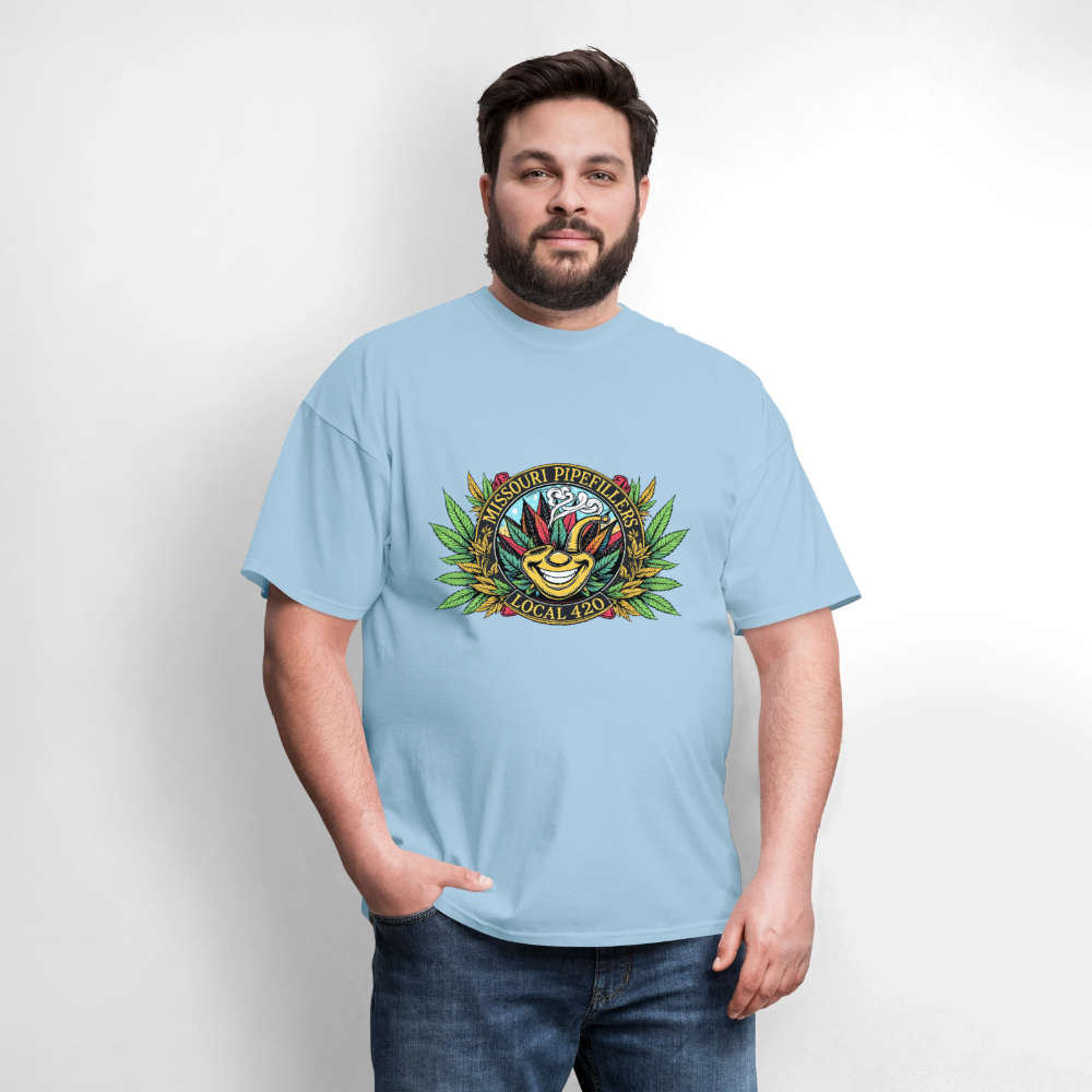 MISSOURI PIPEFILLERS LOCAL 420 Dog Bandana Men's T-Shirt - powder blue
