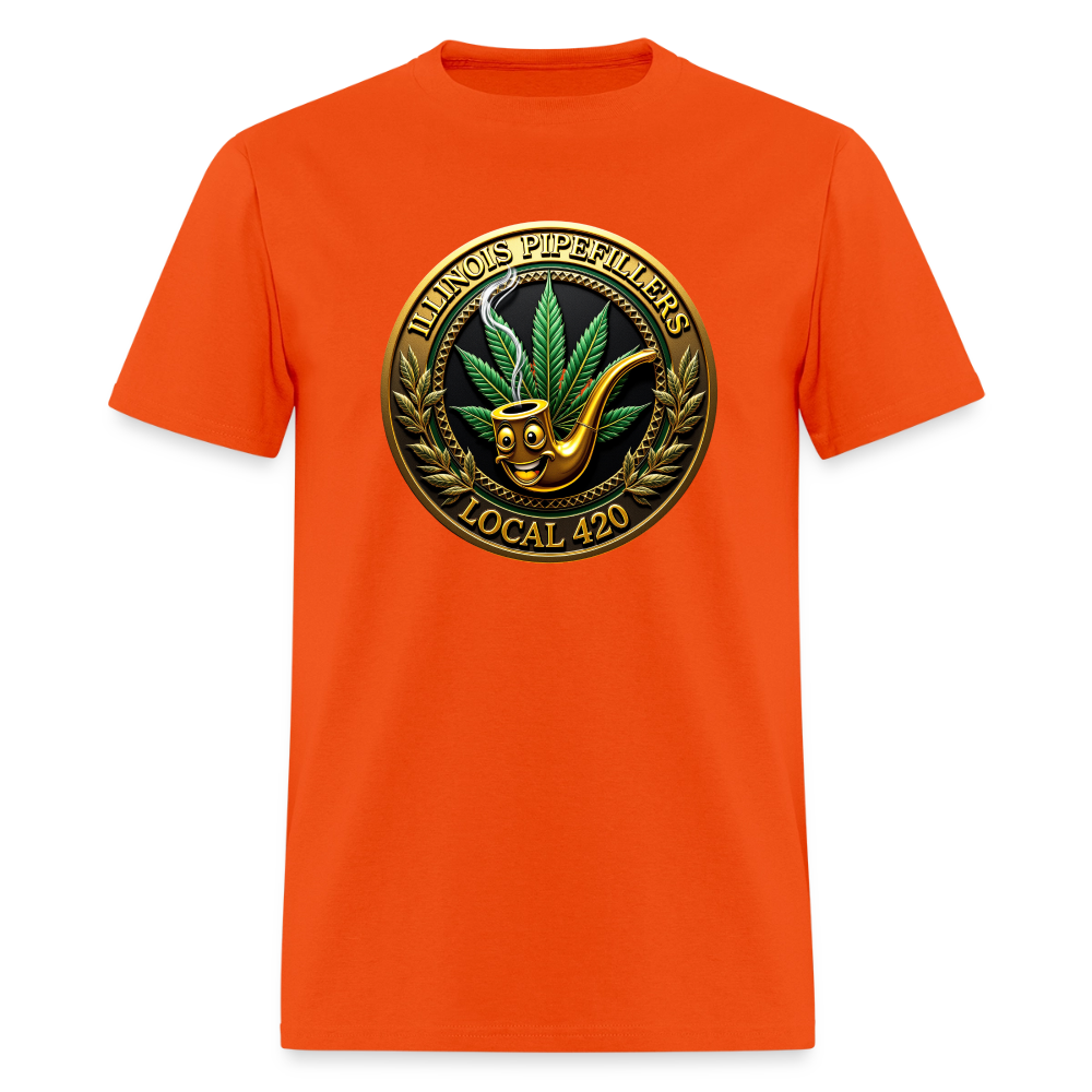 ILLINOIS PIPEFILLERS LOCAL 420 F/B DESIGN Men's T-Shirt - orange