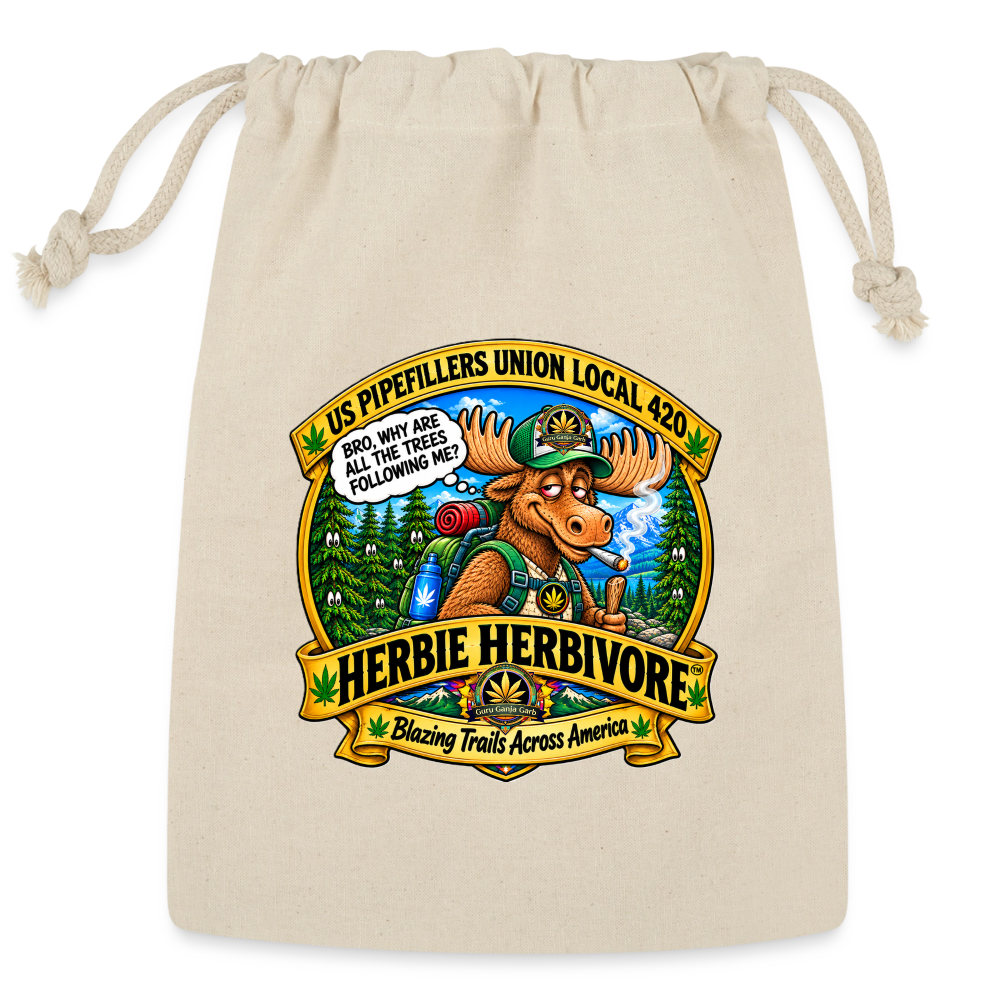 HERBIE HERBIVORE "BRO" US PIPEFILLERS UNION LOCAL 420 Gift Bag - Natural