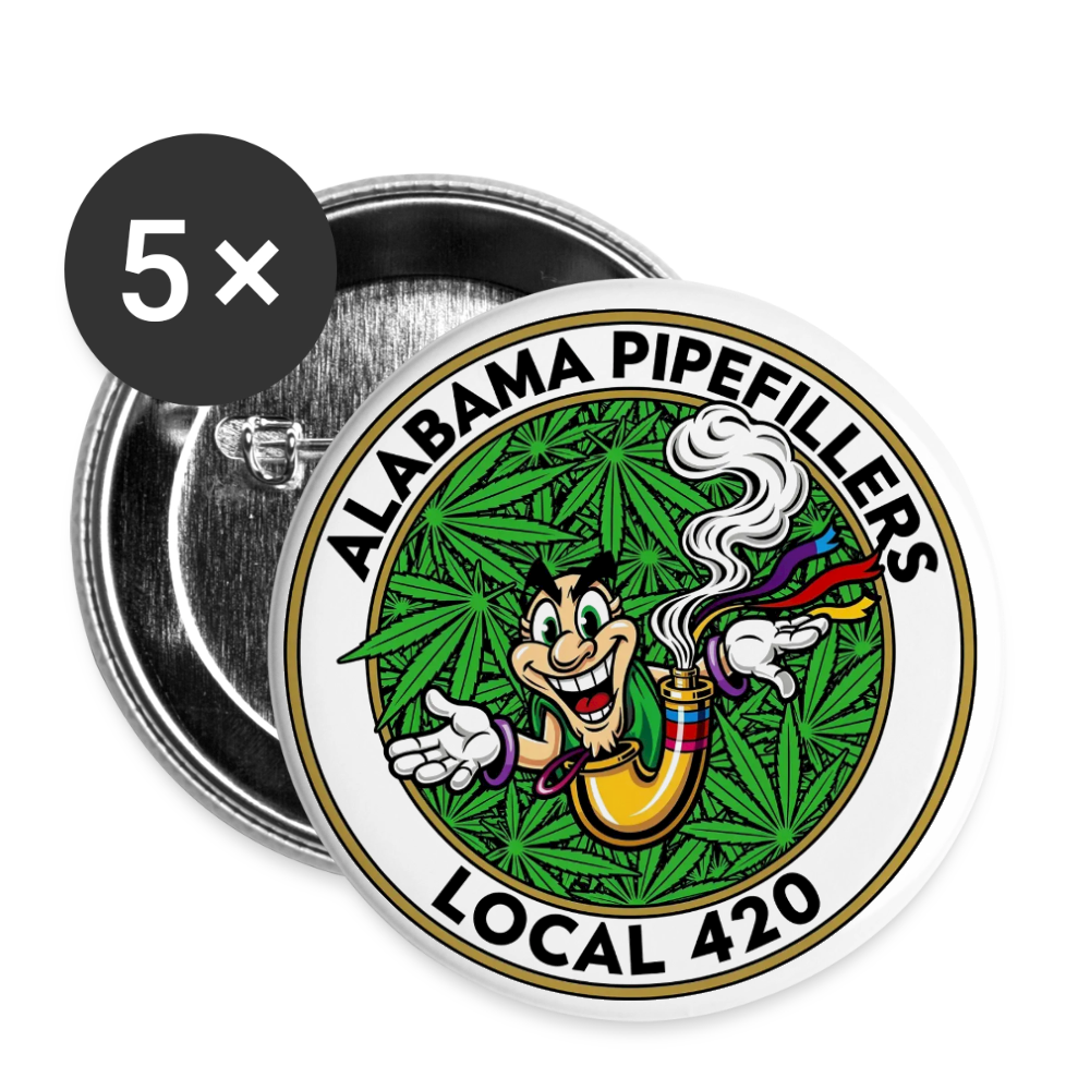 ALABAMA PIPEFILLERS LOCAL 420 Union Buttons small 1'' (5-pack) - white