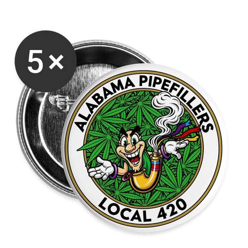 ALABAMA PIPEFILLERS LOCAL 420 Union Buttons small 1'' (5-pack) - white