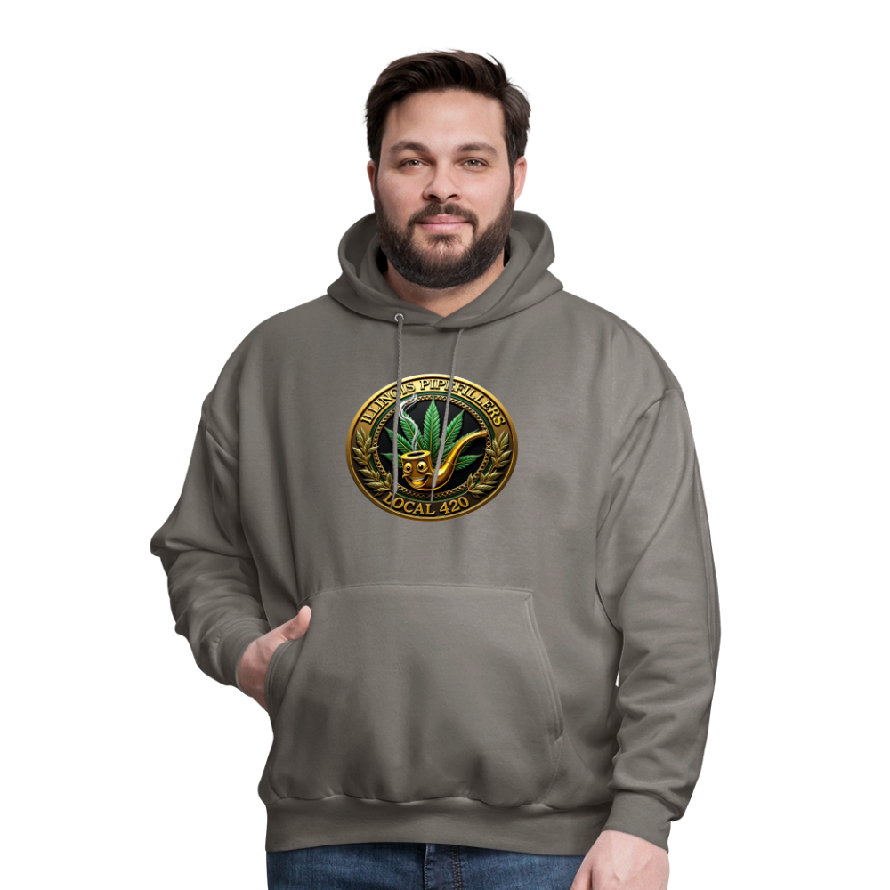 ILLINOIS PIPEFILLERS LOCAL 420 F/B DESIGN Men's Hoodie - asphalt gray