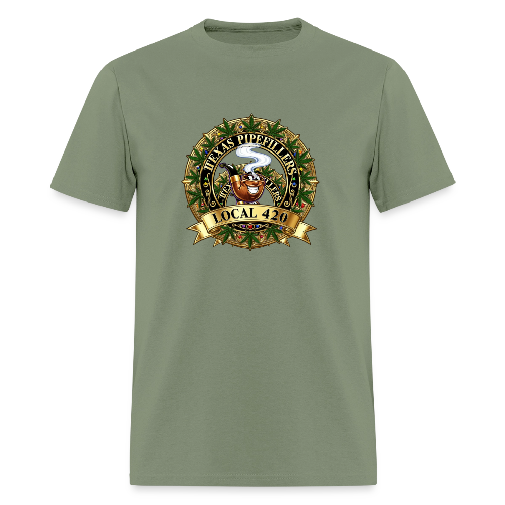 TEXAS PIPEFILLERS LOCAL 420 F/B DESIGN Men's T-Shirt - military green