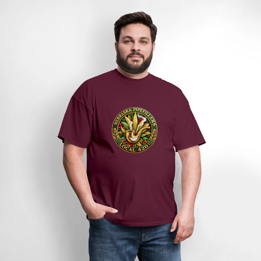 NEBRASKA PIPEFILLERS LOCAL 420 Men's T-Shirt - burgundy