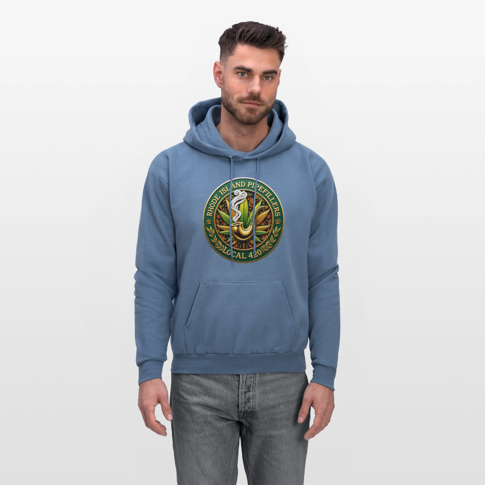 RHODE ISLAND PIPEFILLERS LOCAL 420 F/B DESIGNS Men's Hoodie - denim blue