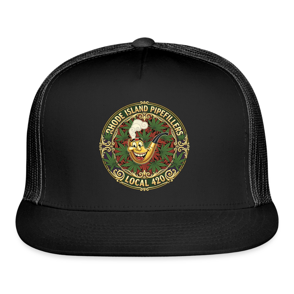 TEXAS PIPEFILLERS LOCAL 420 Trucker Hat - black/black